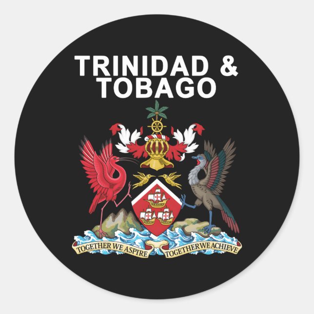 Adesivo Redondo Trinidad e Tobago Emblem (Frente)