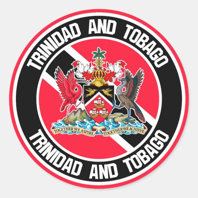 Adesivo Redondo Trinidad e Tobago Round Emblem (Frente)