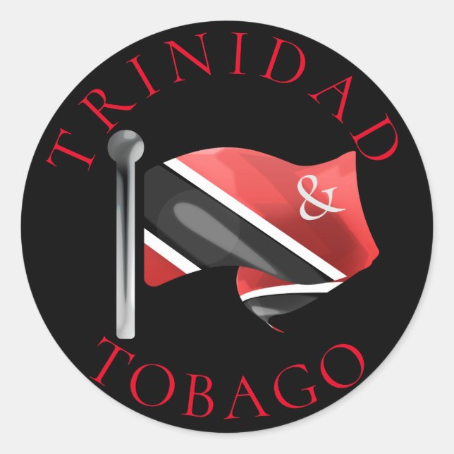Adesivo Redondo Trinidad & Tobago Flag Sticker (Frente)