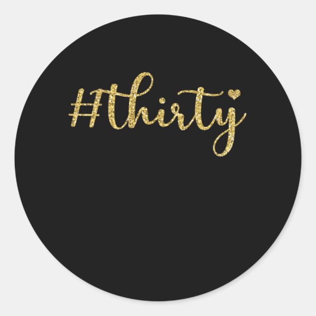 Adesivo Redondo Trinta 1990 30. º presente de aniversário (Frente)