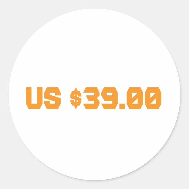 Adesivo Redondo Trinta e nove dólares (Frente)