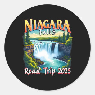 Adesivo Redondo Trip. 2025 do Niagara Falls Family Vacation Road