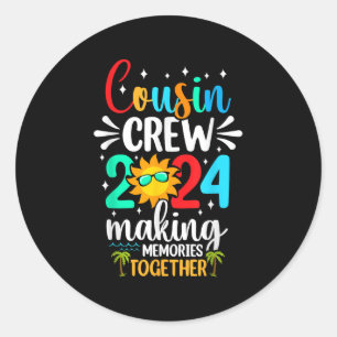 Adesivo Redondo Trip da Família Cousin Crew 2024 Summer Vacation B