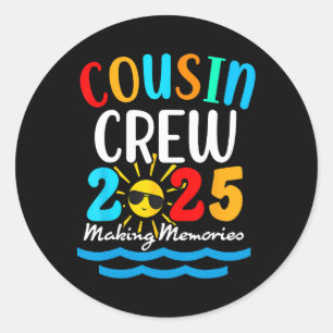 Adesivo Redondo Trip da Família Cousin Crew 2025 Summer Vacation B
