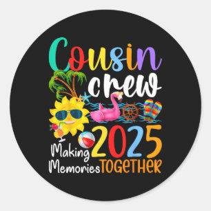 Adesivo Redondo Trip da Família Cousin Crew 2025 Summer Vacation B