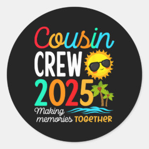 Adesivo Redondo Trip da Família Cousin Crew 2025 Summer Vacation B