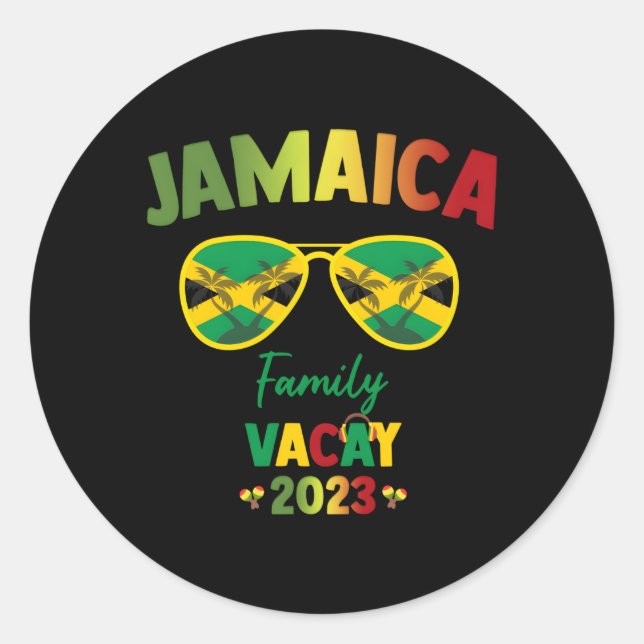 Adesivo Redondo Trip de Férias Jamaica 2023 (Frente)