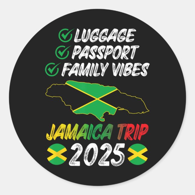 Adesivo Redondo Trip. Família Vibes Jamaica 2025 Jamaica Vaca (Frente)