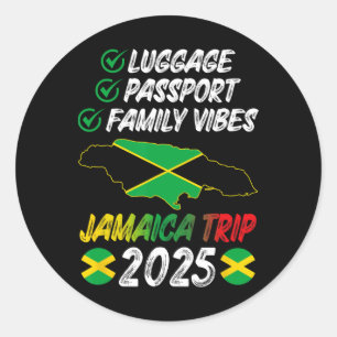 Adesivo Redondo Trip. Família Vibes Jamaica 2025 Jamaica Vaca