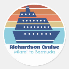 Adesivo Redondo Trip Sunset Personalizado para a Família de Navios