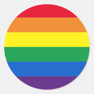 Adesivo Redondo Tripas arco-íris cores Lgbt Lgbtq gay flag