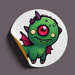 Adesivo Redondo Tripé do Monstro Inadequado - Quirky One Eye