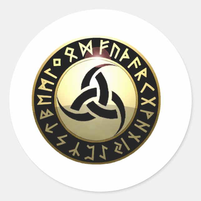 Adesivo Redondo Triple Horn of Odin (Frente)