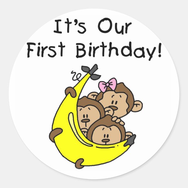 Adesivo Redondo Triplets 1rua - Dois Meninos, Uma Rapariga (Frente)