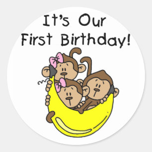 Adesivo Redondo Triplets 1rua - Duas Meninas Um Camiseta e present