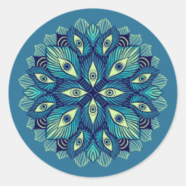 Adesivo Redondo Trippy Psychedelic Eyes Arte Surreal Floral