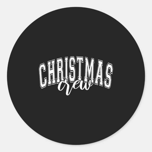 Adesivo Redondo Tripulação de Natal Papais noeis do Natal Família  (Frente)