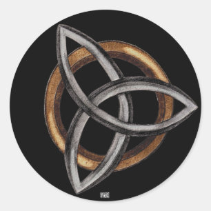 Adesivo Redondo Triquetra (Brown/prata)