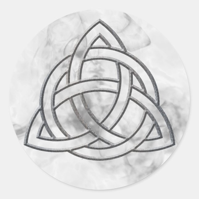 Adesivo Redondo Triquetra Silver Bevel (Frente)