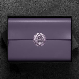 Adesivo Redondo Triquetra Trinity Knot Purple Faux Metal