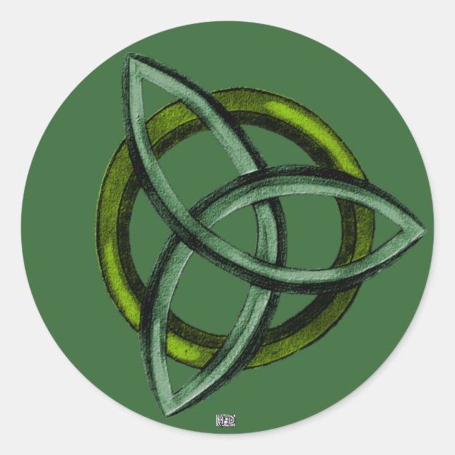 Adesivo Redondo Triquetra (verde) (Frente)