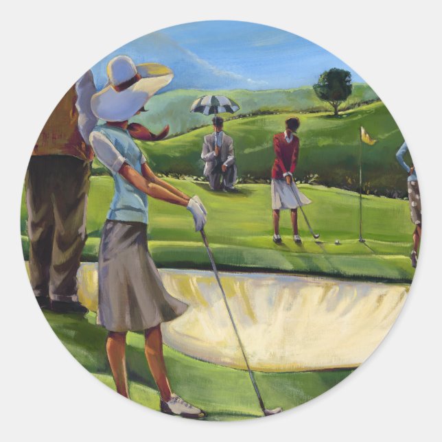 Adesivo Redondo Trish Biddle - Senhoras Golf (Frente)