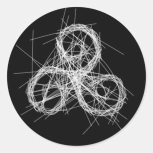 Adesivo Redondo Triskele Celta - Símbolo espiral triplo.