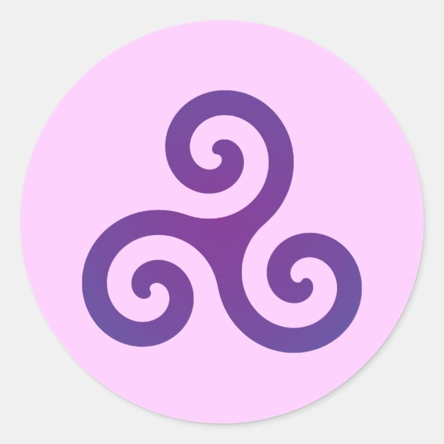 Adesivo Redondo Triskele Roxo (Frente)