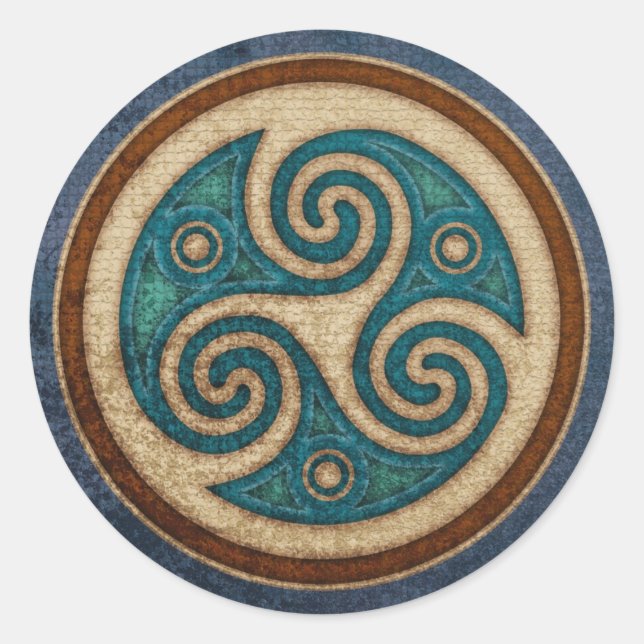 Adesivo Redondo Triskele Stickers Escuros (Frente)