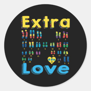 Adesivo Redondo Trisomy 21 Xx Extra Chromosome Girl World Down Syn