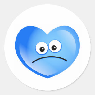 Adesivo Redondo Triste Coração