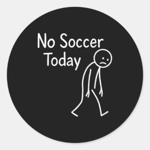 Adesivo Redondo Triste Fã de Futebol de Palitinho Sem Futebol Hoje