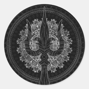Adesivo Redondo Trisula - Trident de Shiva