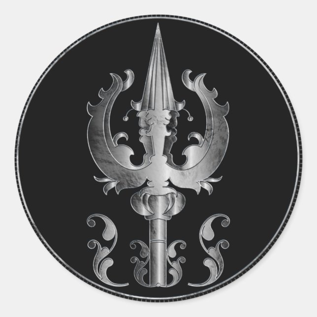 Adesivo Redondo Trisula - Tridente de Shiva (Frente)