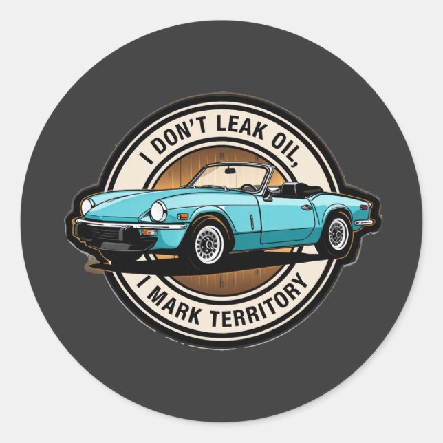 Adesivo Redondo Triumph Spitfire design (Frente)