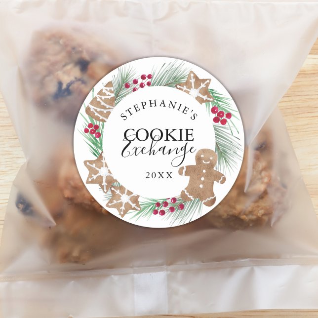 Adesivo Redondo Troca de Cookies Watercolor (Criador carregado)