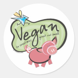 Adesivo Redondo Troca de Mensagens de Vegan Cute