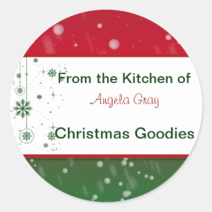 Adesivo Redondo Troca dos biscoitos do Natal do cozimento da