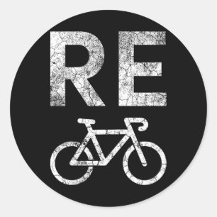 Adesivo Redondo Trocadilho de Bicicleta do Reciclar do Dia da Terr