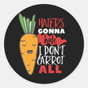 Adesivo Redondo Trocadilhos Engraçados e Legumes Que Não Carroçari