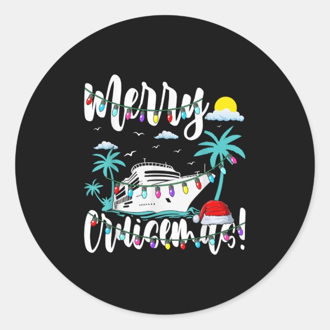 Adesivo Redondo Trocal Heartbeat Christmas Cruise Merry Cruisemas  (Frente)