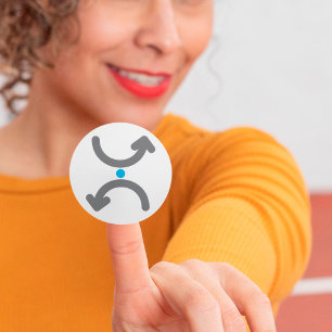 Adesivo Redondo Trocas Simbólicas de Setas Curvas Abstratas