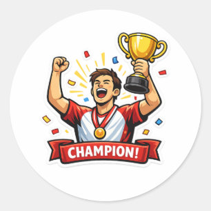Adesivo Redondo Troféu de Celebração do Campeão