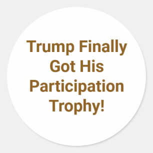 Adesivo Redondo Troféu de Participação de Trump Hankamer Artjunkha
