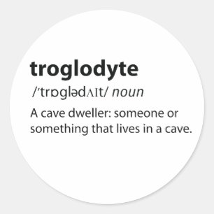 Adesivo Redondo Troglodyte - Espeleologia De Cavernas Engraçadas