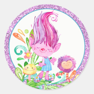 Adesivo Redondo Troll de cor