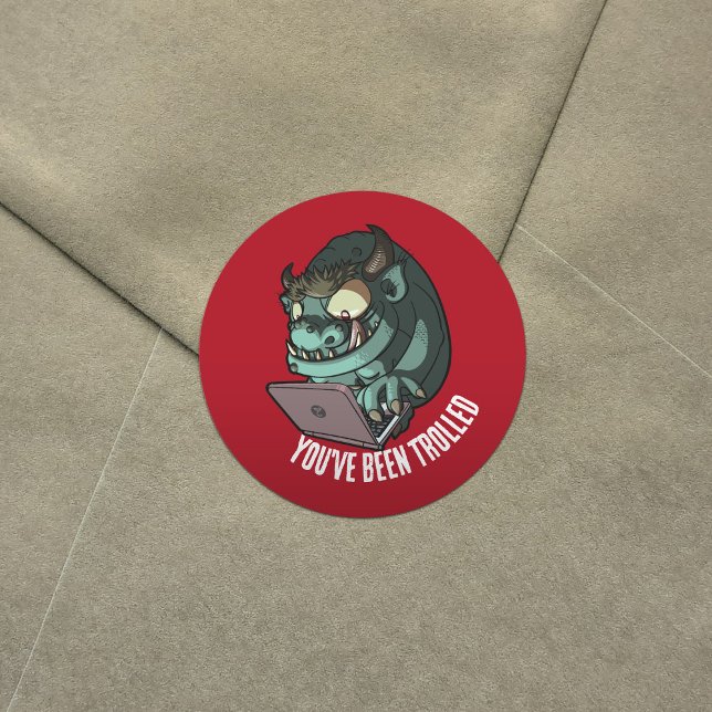 Adesivo Redondo Troll Engraçado, você foi manchado de Laptop (Criador carregado)
