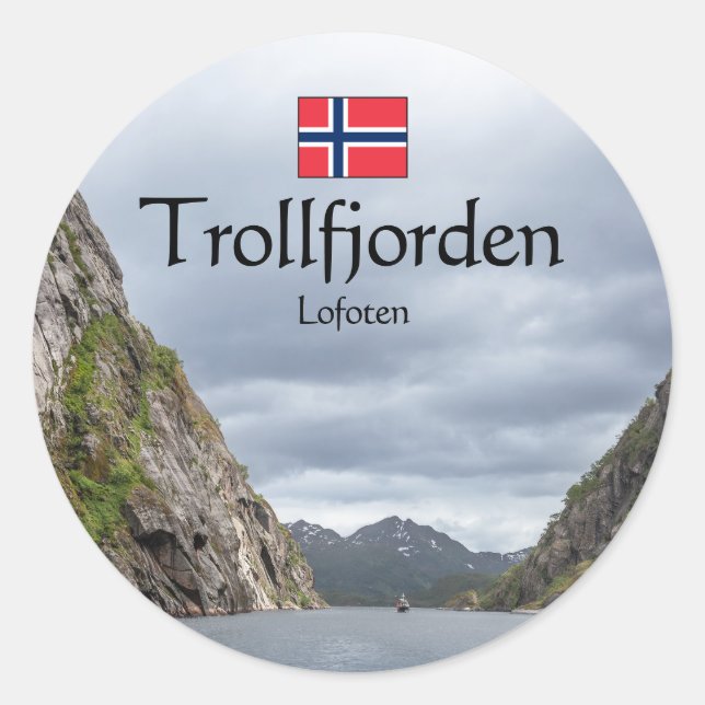 Adesivo Redondo Trollfjord Lofoten (Frente)