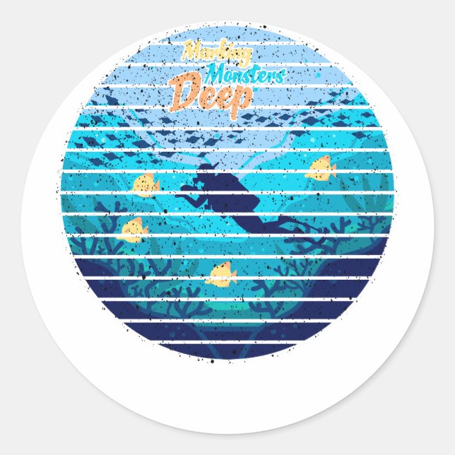 Adesivo Redondo Trolling For Lake Trout Marking Monsters (Frente)