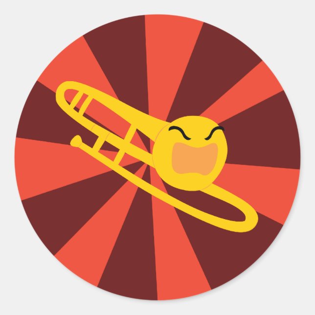 Adesivo Redondo Trombone envelhecida (Frente)